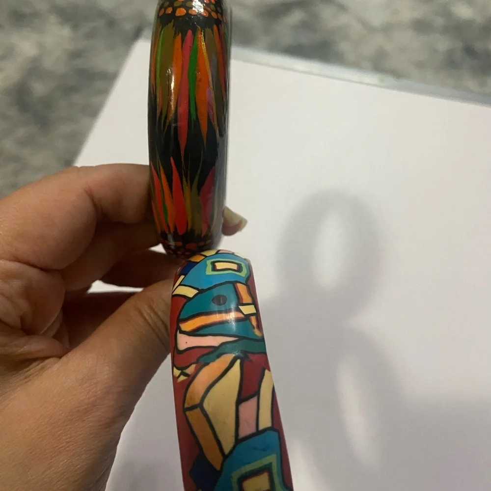 Colorful Hand-Painted Bangles - Picture 3 of 4